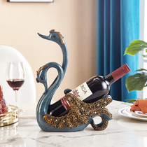 Swan red wine rack ornaments European porch creative modern home American home living room wine cabinet decorations