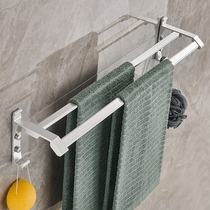 Punch-free single-pole towel rack toilet bathroom hanging towel shelf toilet space aluminum length size size