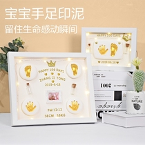 Full moon ink pad Newborn Baby Baby Baby hand and foot commemorative photo frame lanugo souvenir homemade 100-day gift permanent