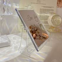 Net red ins style acrylic mirror makeup mirror desktop desktop home small dressing table student dormitory portable