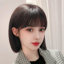  Wig short hair female summer simulation natural clavicle real hair full headgear Net red bobble long hair wig set