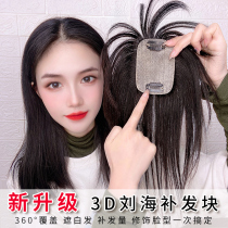 Wig piece Female real hair bangs increase hair volume Natural hair piece Thin cover white hair fluffy head hair replacement block wig