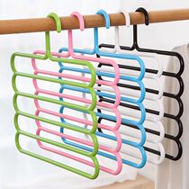 (value-added five-layer trouser rack) storage artifact creative non-slip trouser rack finishing rack trouser clip household adult clothing rack