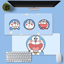 Doraemon mouse pad Oversized blue fat leather desk pad Waterproof and oil-proof cartoon cute laptop desk pad PU robot cat woman Jingle Cat desk pad Writing desk desktop pad