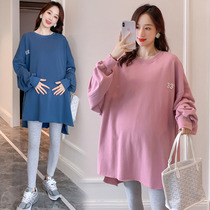 Pregnant Woman Spring Clothing Suit Fashion style Loose Big Code Pregnant pregnant woman Weater with long sleeves Damp Mother T-shirt Blouse