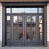 Customized villa gate double open door rural four-open glass entry door Class A security door household copper door entrance door
