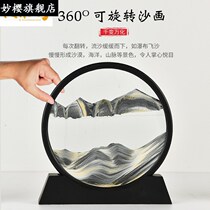 Creative light luxury art quicksand painting hourglass ornaments living room office desktop decompression decoration wedding birthday gift
