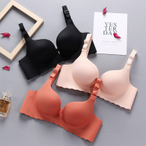 Small breasts gathered underwear womens non-marking milk adjustment type no steel ring anti-sagging thickening 6CM bra set