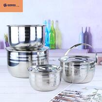 Stainless steel basin cover round deepening handheld oil basin kitchen cylinder household conditioning basin