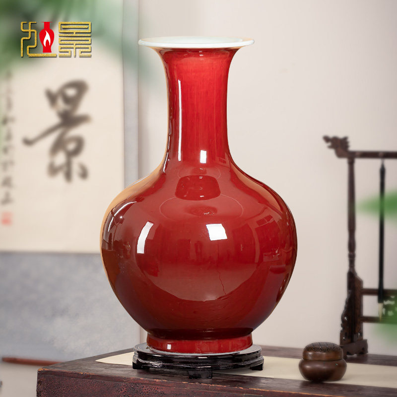 4F 中国名陶 景徳鎮製 郎窯紅（赤釉）花瓶 骨董 古美術品 花瓶 花器 O1CN01OhPGBB1VrqqVISOtB_!!0-