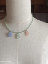 Original Design Sensation Color Beads Light Small Bear Necklace (custom made with no acceptance for withdrawal)