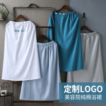 Beauty salon hairpin skirt full cotton custom logo thickened absorbent skin management can be worn adult female Bath skirt