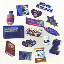 Korea Thence Hand Ledger Laser Sticker Tide Steam Polins Mobile Phone Shell Ipad Computer Diy Decoration Stick Painting