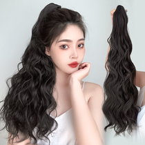 Pony-tailed wig female hair grab clip water corrugated curly hair strap high ponytail fluffy natural long curly hair fake ponytail