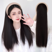 Wig female hair hoop wig one U-shaped half head cover long straight hair natural no trace simulation hair full head cover