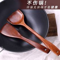 a Bamboo long handle spatula spoon 3-piece set Large non-stick pan bamboo shovel for household cooking