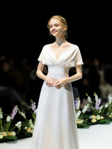 Light wedding dress French satin go out Japanese Korean license registration late Korean tour welcome summer