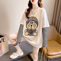 2022 net red spring autumn new fashion beat undershirt pregnant woman spring dress suit big code blouses little sub spring senior