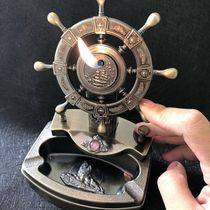 Creative versatile metal ashtray with inflatable lighter integrated personality Flame Retro Gift Light Luxury