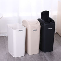 Trash can household with lid large living room bathroom kitchen toilet office bedroom creative swing cover garbage can