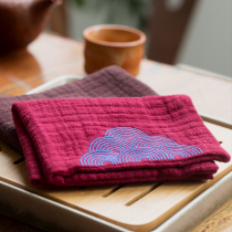 Japanese-style pot brewing kung fu tea set accessories cotton linen towel special tea towel cloth absorbent coaster thick Zen way