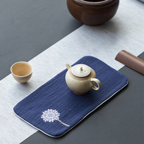 Tea cloth Tea towel absorbent thickened embroidery Kung Fu tea special towel towel high-end tea tablecloth pad Tea pad dry foam pad cloth