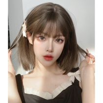 Wig female short hair summer natural full head cover round face cute lolita medium long clavicle hair shape bobo head