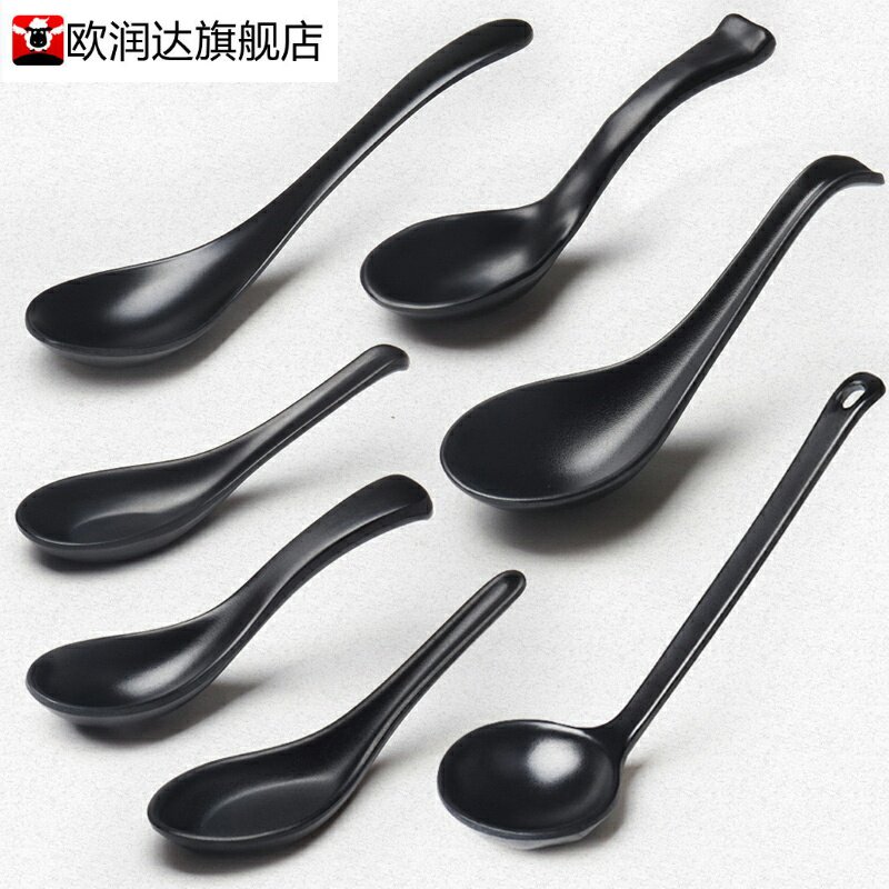 Black Japanese mimi ramen rice line spoon spicy hot small spoon plastic commercial dining restaurant restaurant restaurant spoon