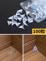 Drawer corner wardrobe transparent crystal dust corner cabinet furniture silicone corner grain dust corner cabinet body triangle mat