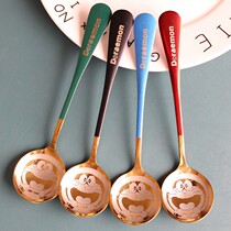 Spoon Net red stainless steel spoon female cute cartoon long handle dessert coffee mixing spoon creative children eating spoon