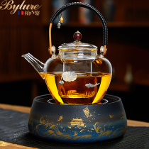 bylure Glass teapot Teapot household set Large capacity silver pot Black tea Puer tea maker Electric ceramic stove