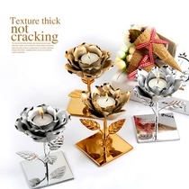 Nordic Fashion Ceramic Plated Flowers Boutique Candleholder Pendulum Pieces Creative Home Personality Candle Cup Essence Cup Crafts