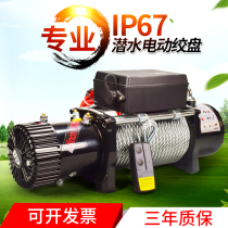 Fast electric winch 12V car off-road self-rescue 24v truck traction electric hoist winch car hoist