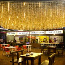 Colorful lights flashing lights string lights full of stars ice strip waterfall flowing water starry sky decoration stars outdoor romantic Internet celebrity