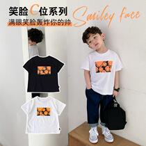 Childrens clothing boys short sleeve T-shirt 2021 New handsome Joker baby spring and autumn cotton base shirt short sleeve shirt