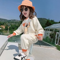 Childrens suit girl in autumn 2022 two - piece childrens clothing baby wear ocean tide