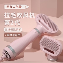 Dog hair dryer hairdressing artifact quick-drying pet dog hair dryer quick-drying comb hair-pulling all-in-one machine for cats