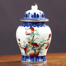 Storage jar home jar Jingdezhen ceramic ornaments rice jar tea warehouse portable storage tea pot Puer black tea