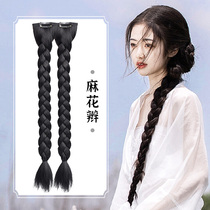 Double ponytail braid Republic of China wig retro cheongsam studio twist fish bone student hairstyle ancient style Hanfu big braid