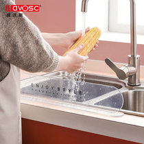 Kitchen sink water baffle splash proof water countertop pool suction plate raised water insulation strip creative small supplies tool