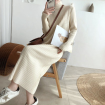 Pregnant womens autumn and winter dress womens 2021 New Tide mother with a long sweater casual base long skirt