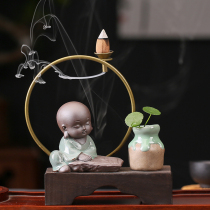 Creative tea pet little monk ornaments Zen fragrant way back fragrant purple sand cute handmade tea ceremony tea table accessories tea play