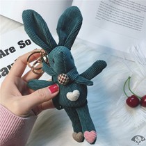 Creative corduroy love wish rabbit keychain Lady key chain bag pendant cute doll small gift