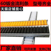 Strengthened sheet metal flowing strip D15 * 42 width 60*25 thin wheel anti-static bar shelf galvanized slide rail pulley row