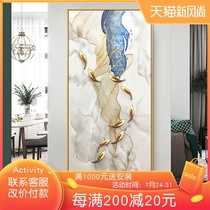 Hand-painted oil painting Modern simple nine fish three-dimensional physical decorative painting Entrance aisle hanging painting struggle to the top