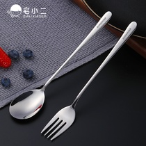 304 stainless steel long handle fork Adult household Western food steak eating noodles fork spoon Creative dessert salad fruit fork