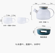 Ceramic Tea Pot set Heat-resistant glass candle heating Afternoon tea Tea Fruit teapot Herbal tea set