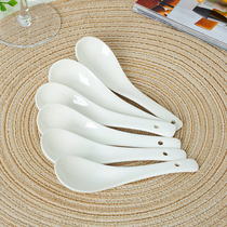 10 pure white bone china spoons home spoons rice spoons coffee spoons long handle spoons baby supplement spoons