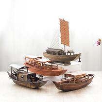 Wooden making smooth sailing adult living room handmade birthday boat model wooden mini boat ornaments small model