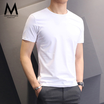 White short sleeve T-shirt male 2022 spring Summer pure color round collar inside Compassionate Cultivation Pure Cotton Undershirt Tide